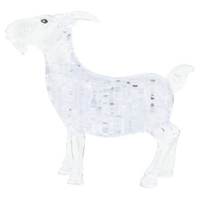 Puzzle 3D din cristal, 1 buc., la modă și creativ, cu capră animală autoinstalată (alb)