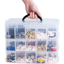 Cutie organizatoare de depozitare din plastic cu 3 niveluri și separatoare pentru mașini Hot Wheels, cusut, rechizite de artă, mărgele Fuse și