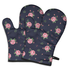 Mănuși de bucătărie Pioneer cu imprimeu floral, set de 2 buc., rezistente la căldură, 19,5 cm x 30,5 cm