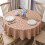 Tan Vinyl Tablecloth Round 70 in 1