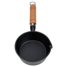 Cast Iron Mini Saucepan with Pour Spout for Stove Top Cooking and Warming