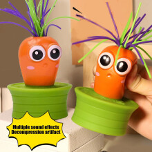 Funny Carrot Fidget Toy with Long Hairs – Squeeze Stress Relief, Anti-Anxiety & Prank Gag Idea for Adults/Friends, Compatible with Fidget Lovers