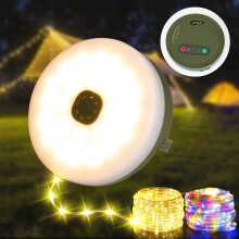 Uppladdningsbara campingljusslingor 9,6 m, 5 lägen + 3 ljusstyrkor, varmvit + RGB, vattentät LED-lampa för uteplats och markis