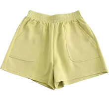 Dámske teplákové šortky, ležérne bavlnené šortky, trendy letné bežecké šortky s vysokým pásom, žlté športové šortky na cvičenie