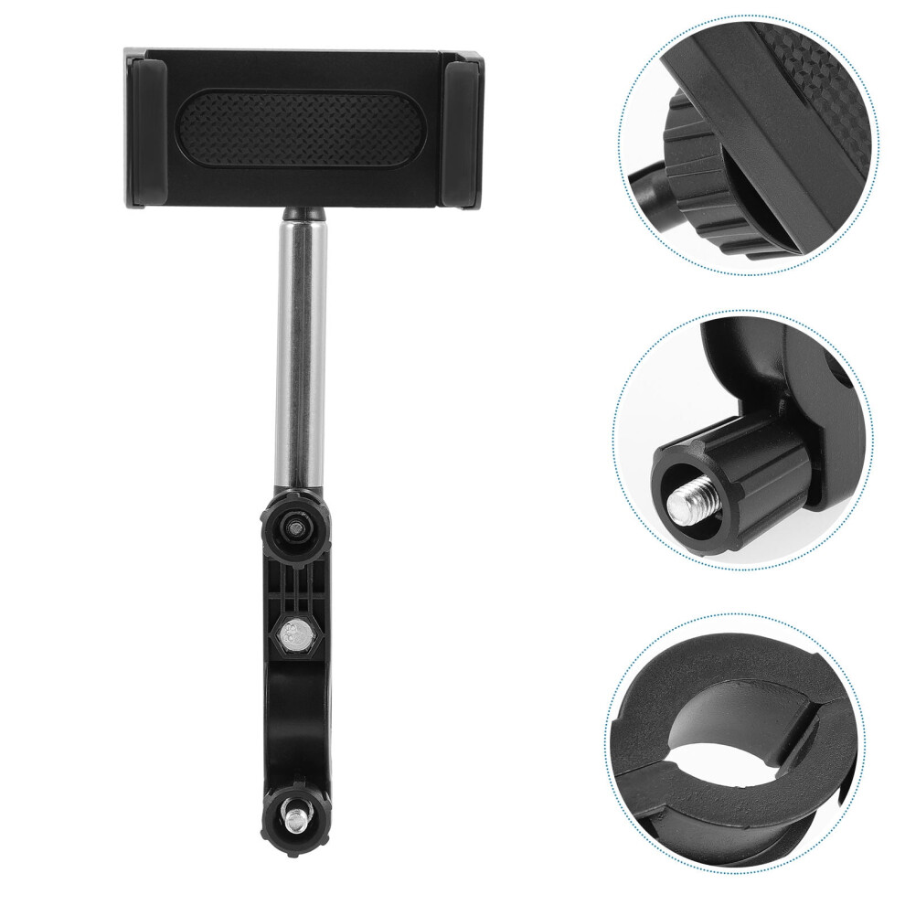 Rotatable Rearview Mirror Phone Holder For Car Navigation And Video Calls Abs Material Black 9499224209336