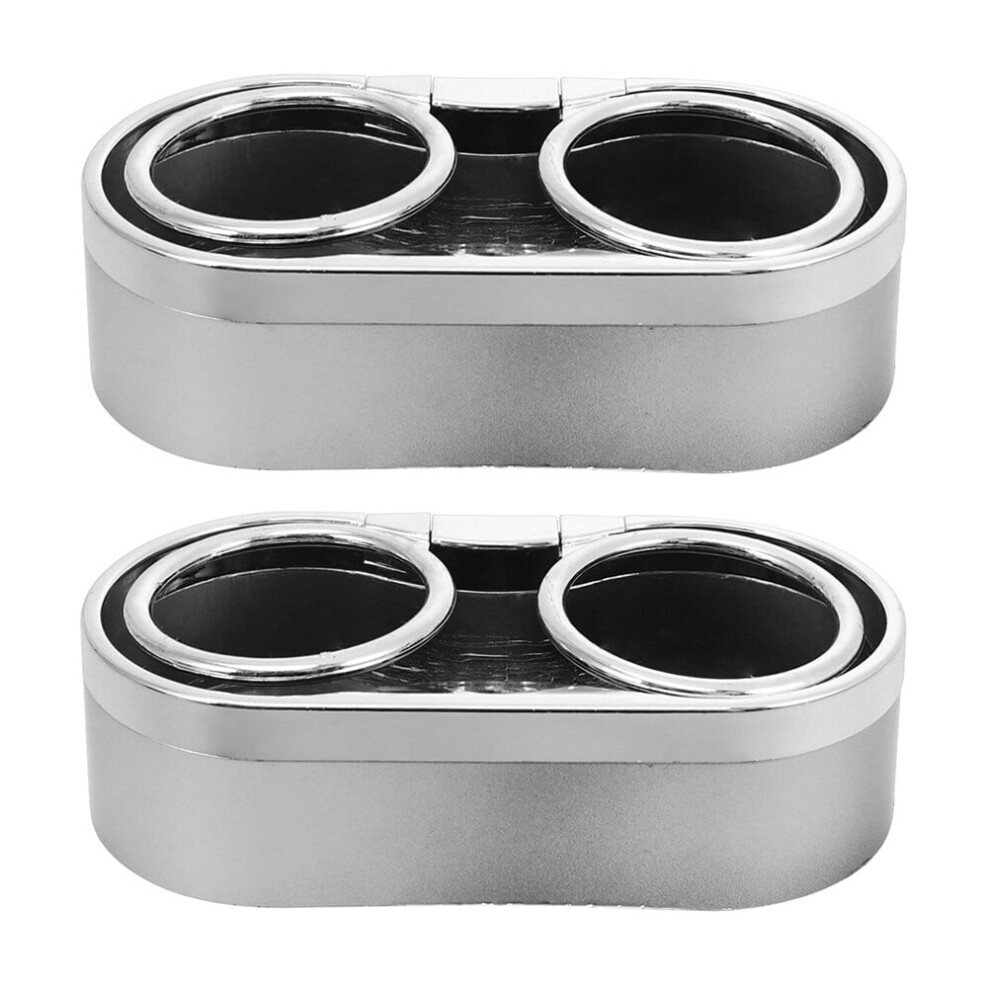Worgeous 2 Pcs Car Water Cup Holder Holders For Trucks Drink Tumbler Silver 9338982631747