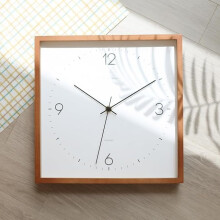 Reloj de pared de madera de 12", movimiento de barrido silencioso, funciona con pilas - Marrón oscuro, compatible con el hogar, sala de estar,