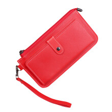 Slim bifold ladies wallet, genuine leather, 12 card slots + zipper coin compartment, compact pocket size — compatible with daily use & gifting