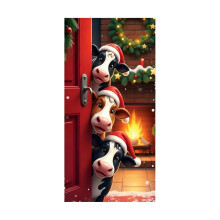 Kerstdeurgordijn - Polyesterstof met een feestelijke achtergrond voor huis- en bedrijfsdecoratie
