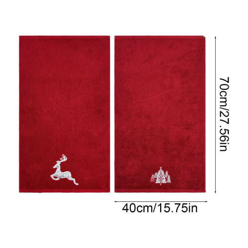 Serviettes de Noël Flocons de Neige 100 % Coton Lot de 2 2