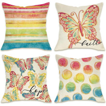 Housses de coussin papillon 45 x 45 cm (18 x 18 pouces) - Lot de 4