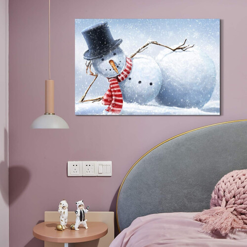 Jultomten väggkonst på canvas 45x30 cm 1
