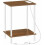Side Table with Charging Station Walnut White 2-Tier 1