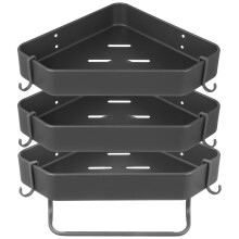 LEDMOMO Hoekplanken Wandgemonteerde Hoekplank Donkergrijs Aluminiumlegering Opbergorganizer 1 Set