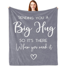 Get Well Gifts for Women/Men, Inspirational Sympathy Gift, Thinking of You Gifts, Birthday Woman, Feel Better Healing Blanket Grey 60x50in