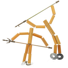 4 Bags Toy Movable Joints Dolls Kids Hand Crafts Kit Puppet DIY Material DIY Puppet Materials Bamboo Man Material Pack Suite Iron Bamboo Sixth Grade