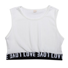 Ribbed Knit Sleeveless Tank Tops for Girls 10-11, Letter Print Casual & Workout Cropped Top, Soft Athletic Dailywear