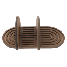 Prateleira de parede oval de madeira OUNONA, estilo flutuante, para mesa de centro, fácil de montar, com design de duas camadas e decoração