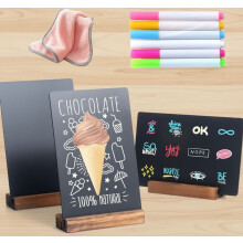 Chalkboard sign small blackboard with wood base 3 pack