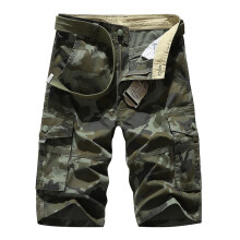 Fashion Mens Cargo Shorts Pocket Zipper Buttons Camouflage Leisure Time Tooling Short Pants On Sale