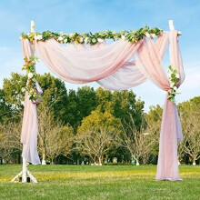 Pink Ombre Sheer Scarf Curtains for Wedding Arch, Girls Room, Bed Canopy & Party – 2 pcs, 60"x216", compatible with standard arches