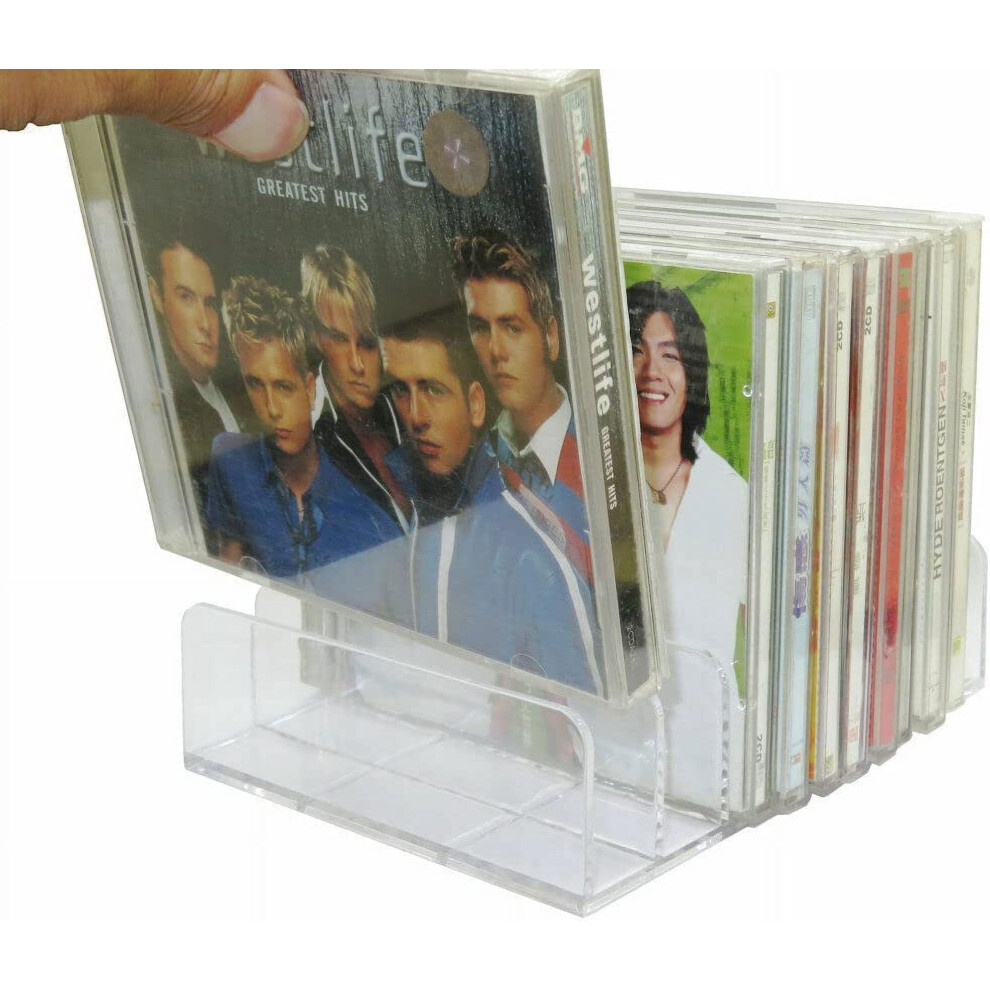 Clear Acrylic Dvd Storage Box Â Stackable Cd/Dvd Holder, Holds 14 Standard Cd Cases, Compatible With Dvd & Cd 9175034751196