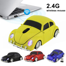 Wireless Mouse Ergonomic Comfortable to Use Car Shape Wireless Gaming Mouse Receiver for PC Laptop,Red