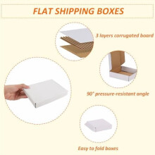 7x5x1 inches Shipping Boxes Set of 50, White Corrugated Cardboard Box Literature Mailer