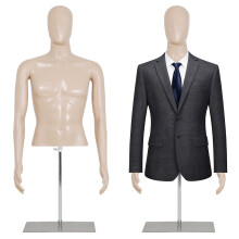 Adjustable Male Mannequin Torso (42-59") with Metal Base Stand – Compatible with Standard Sewing Accessories