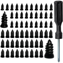 60 PCS Tire Repair Rubber Nails, Screw-in Plugs with Screwdriver, Compatible with Car/Motorcycle/Truck