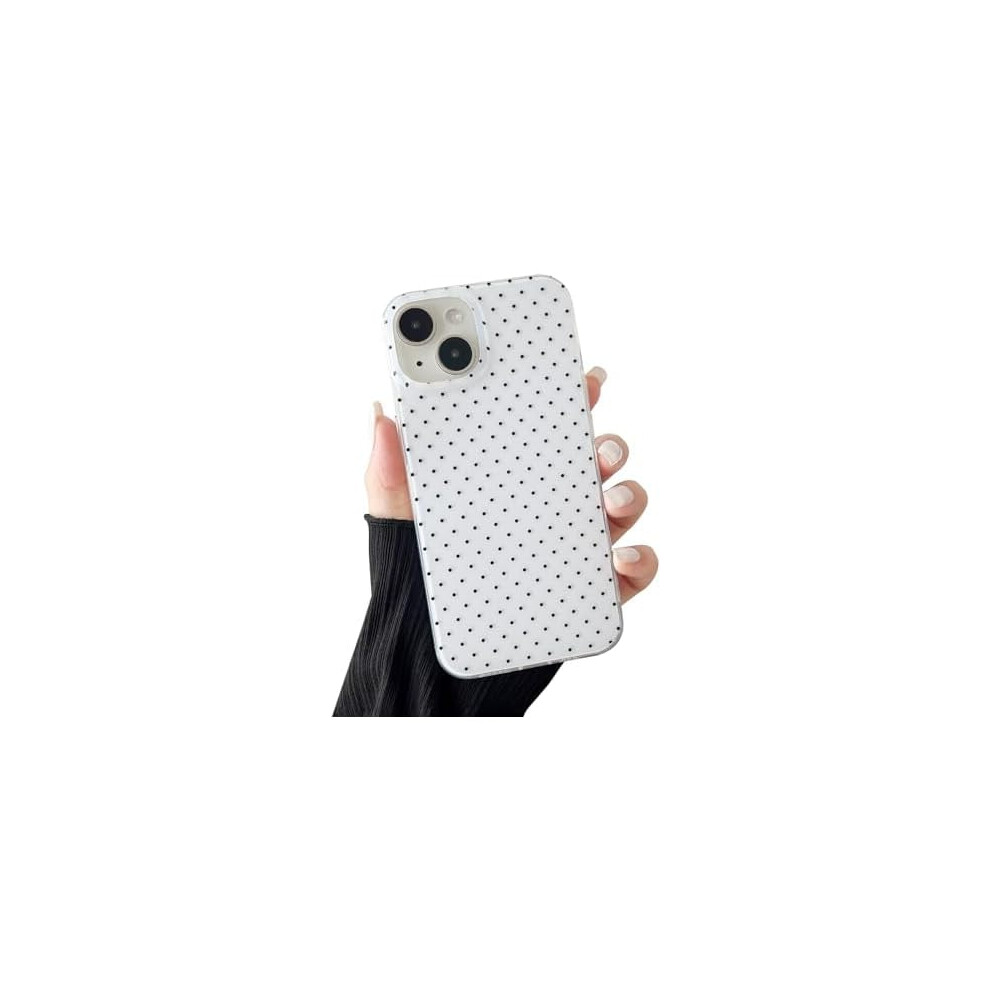 Zlcb Compatible With Iphone 15 Case Â Cute Polka Dot, Shockproof Slim Tpu+Pc Cover For Iphone 15 (6.1") Â White 9175034851087