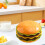 Hamburger Plate Set Cute Plates and Bowls Set for Restaurant Kitchen Holiday 7 Layer 7