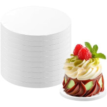 10-Pack 6" White Cake Drum Boards, 1/2" Thick Corrugated Cardboard, Compatible with Multi-Layer Cakes