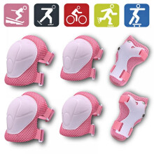 6pcs Kids Knee, Elbow & Wrist Pads for Roller Skates, Cycling, Skateboard, Scooter – Adjustable Strap Protective Gear Set
