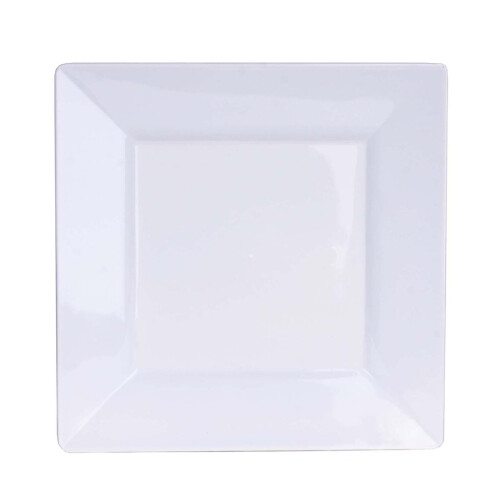 10 Pieces 6" White Plastic Square Plates Disposable Party Tableware 2