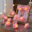 LED pink rose string lights indoor wedding bedroom 33 ft 2