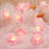 LED pink rose string lights indoor wedding bedroom 33 ft 6