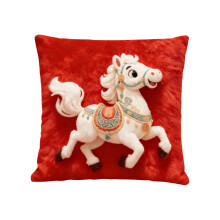 50x50cm Horse Picture Pillow Cover, Soft Fabric Decorative Pillow Case with Concealed Zipper for Home and Bedroom Decor