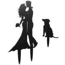 Wedding Cake Toppers Funny Decorations Bride Bridegroom Black