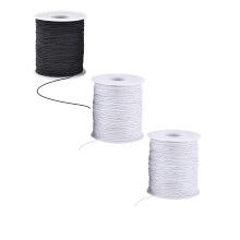 1mm Black Elastic Cord for Bracelet Making – Stretch Beading Thread, Durable & Versatile DIY String