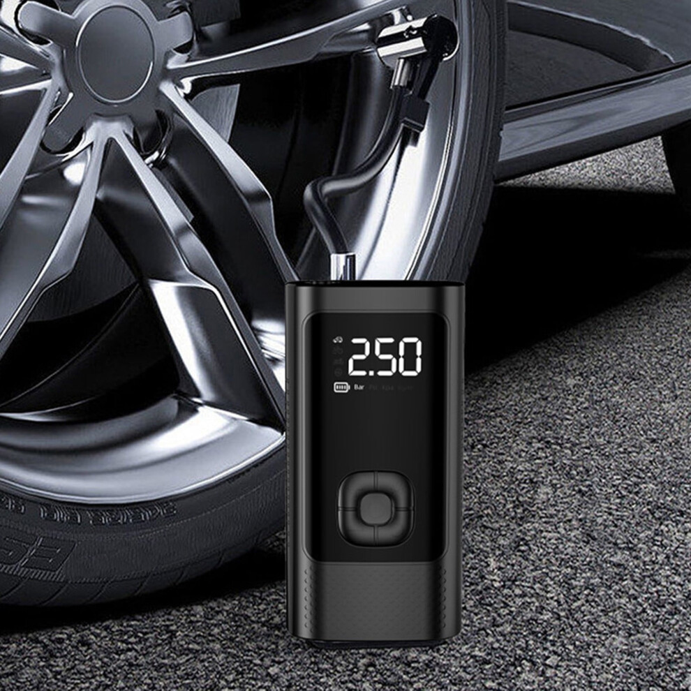 Portable Smart Inflator With Lcd, Led & Auto-Stop Â Compatible With Car, Motorcycle, Bike Tires & Balls Light 9159805736957