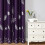 Cortinas blackout roxas, 2 painéis, 52x102 polegadas, estampa de palmeiras prateadas 2