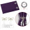 Purple blackout curtains 52x72 in with silver palm pattern, 4