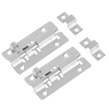 2Pcs Steel Sliding Latch for Doors and Windows in Silver Stainless Steel