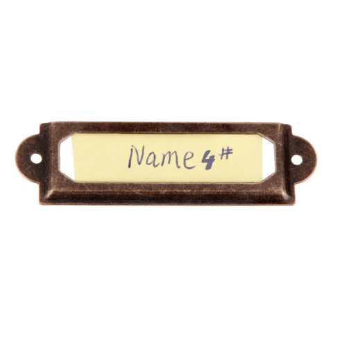 50x Drawer Cabinet Tag Pull Handle File Name Card Holder Copper 2