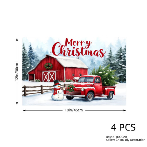 Σουπλά Red Barn & Truck Linen, σετ 4 τεμαχίων 2