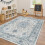 1,2 x 1,8 m maskinvaskbart blomsterteppe i vintage-stil 3