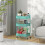 3-Tier Rolling Utility Cart with Caster Wheels,Easy Assembly, for Kitchen, Bathroom (Turquoise) 6