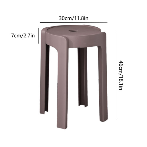 Lightweight Portable Plastic Stools, Stackable & Nesting, Backless Round Chairs for Classroom, Home, Office, Cafe – Compatible with Standard Tables 2