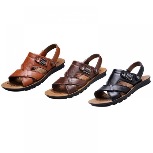 Men's Genuine Leather Classic Open Toe Sandals 2